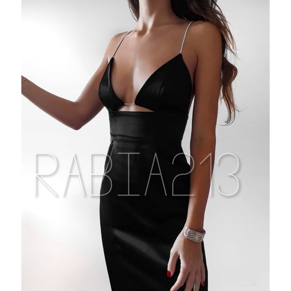 Zara Dresses & Skirts - ZARA JEWEL STRAP SATIN EFFECT DRESS